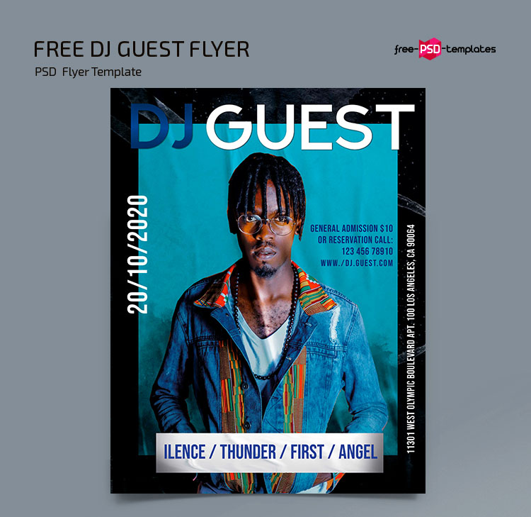 Free Dj Guest Flyer Template in PSD