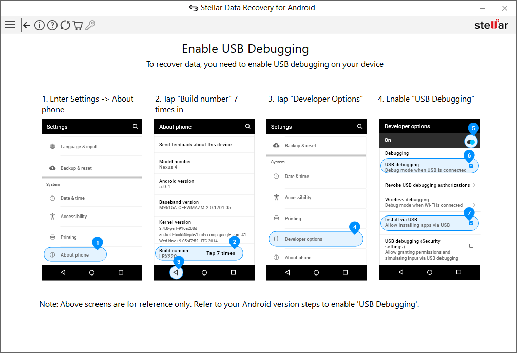 Enable USB Debugging